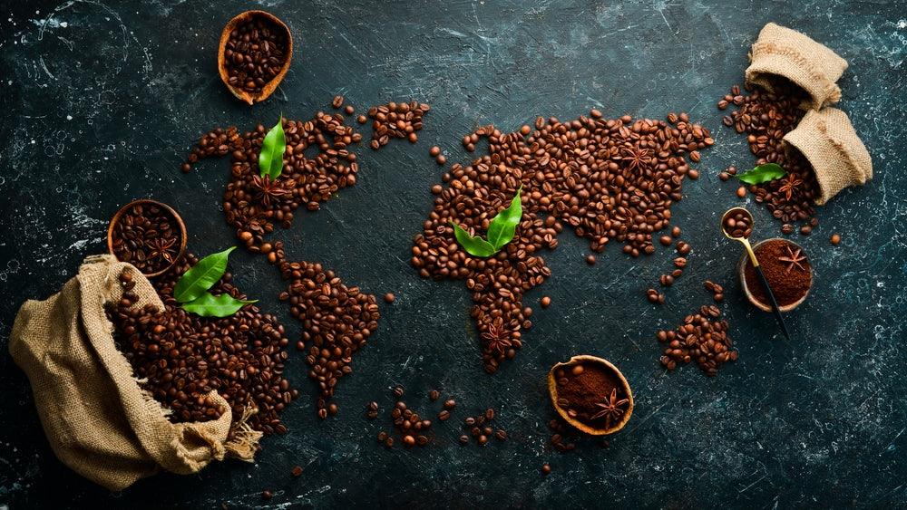 Coffee beans map