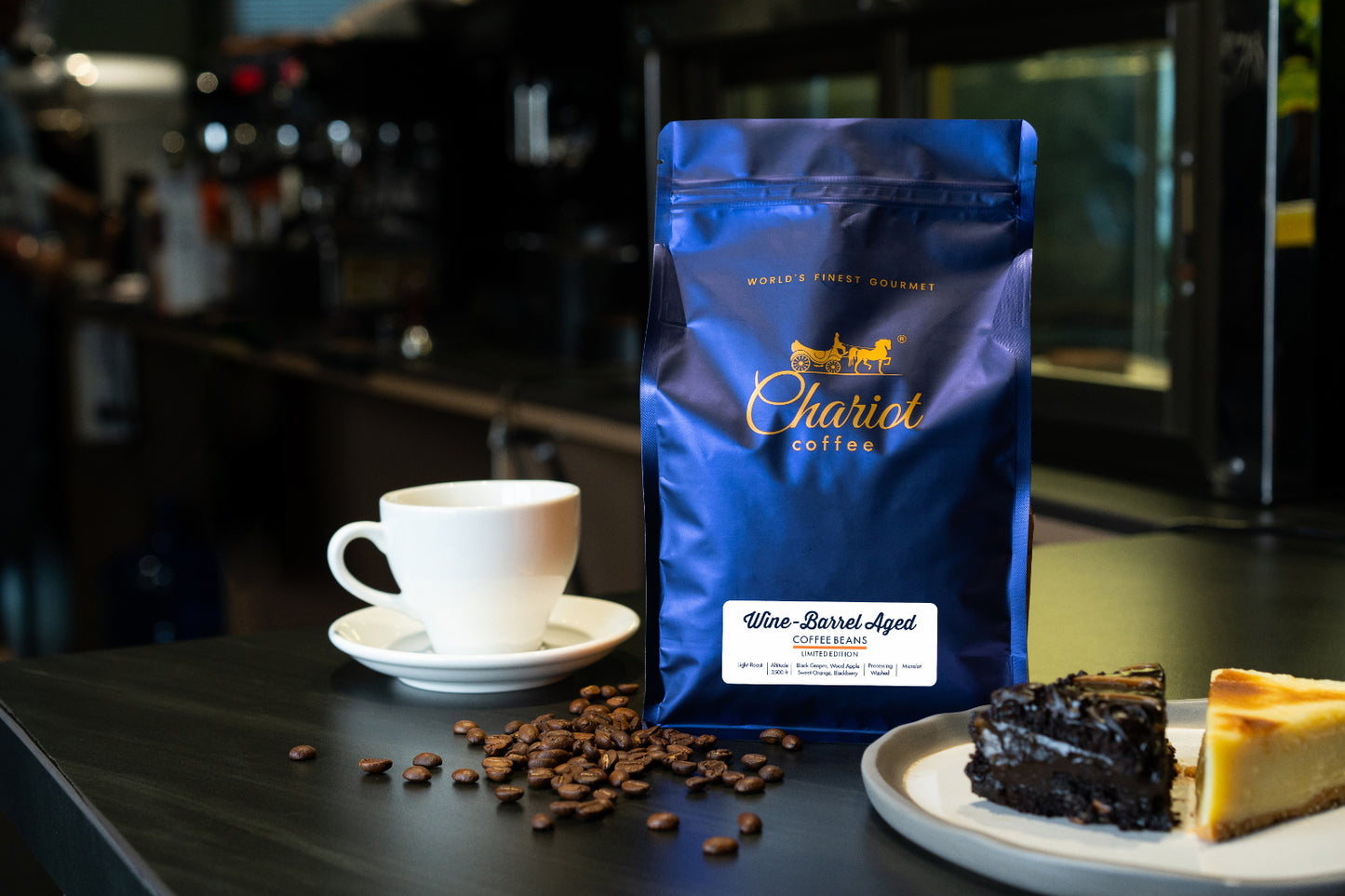 Wine Barrel Aged Medium Roast Coffee Beans (Sweet Orange, wood Apple, Black Grapes, Blackberry Jam)