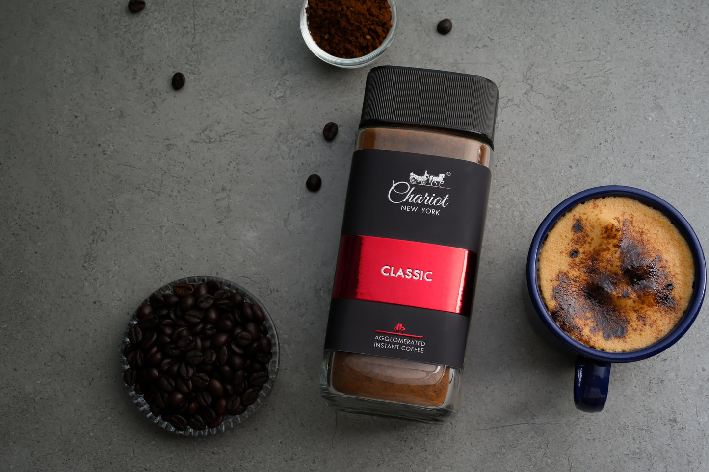 Chariot Classic Instant Coffee Agglomerated 200 gm With Free Stainless Steel Coffee Mug 400ml