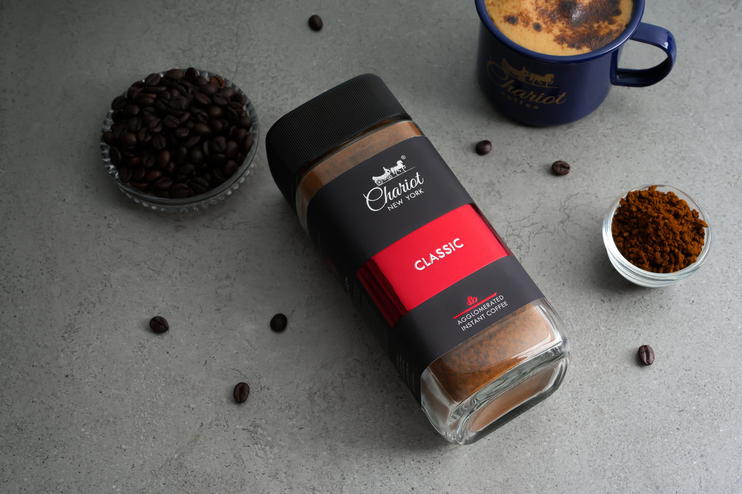 Chariot Classic Instant Coffee Agglomerated 200 gm With Free Stainless Steel Coffee Mug 400ml