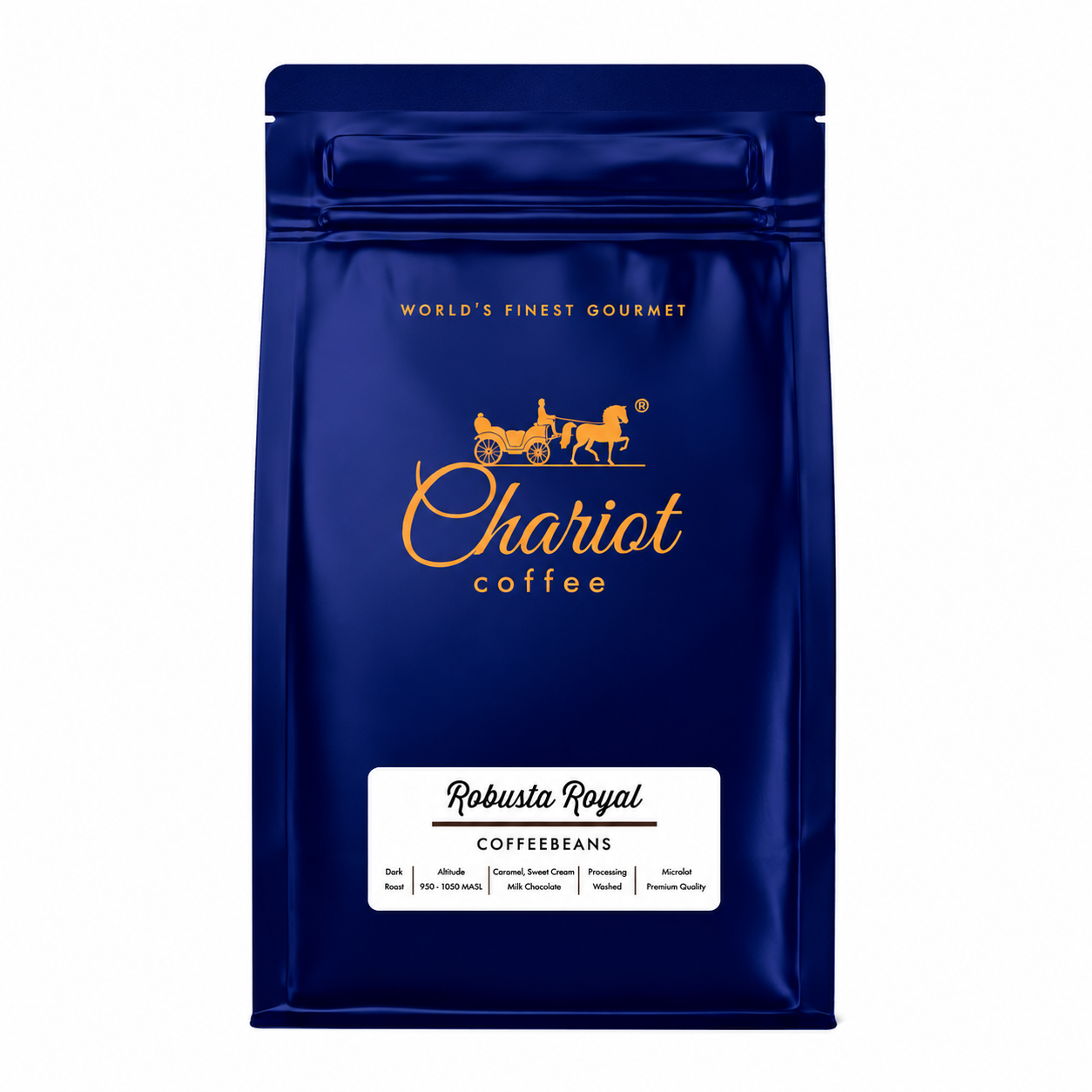 Robusta Royal Coffee Beans | 100% Premium Robusta | Dark Roast | Caramel, Sweet Cream & Milk Chocolate Notes | Washed Coffee