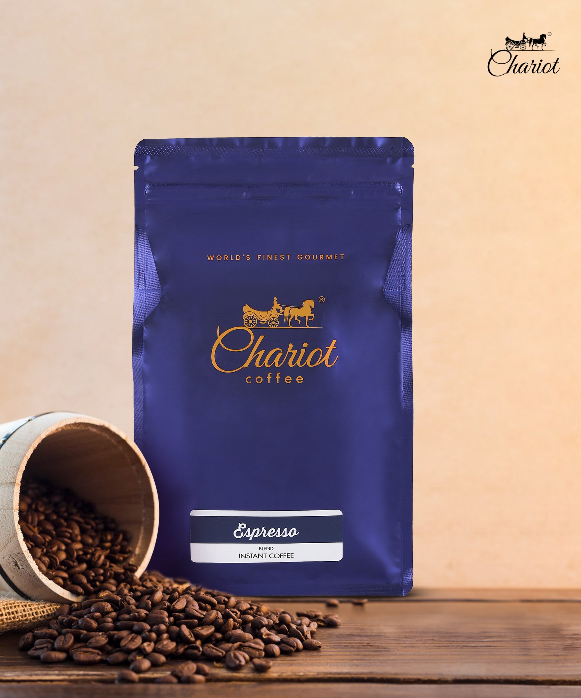 Chariot Coffee Espresso Blend – Bold & Rich Instant Coffee (100% Arabica, Dark Roast)
