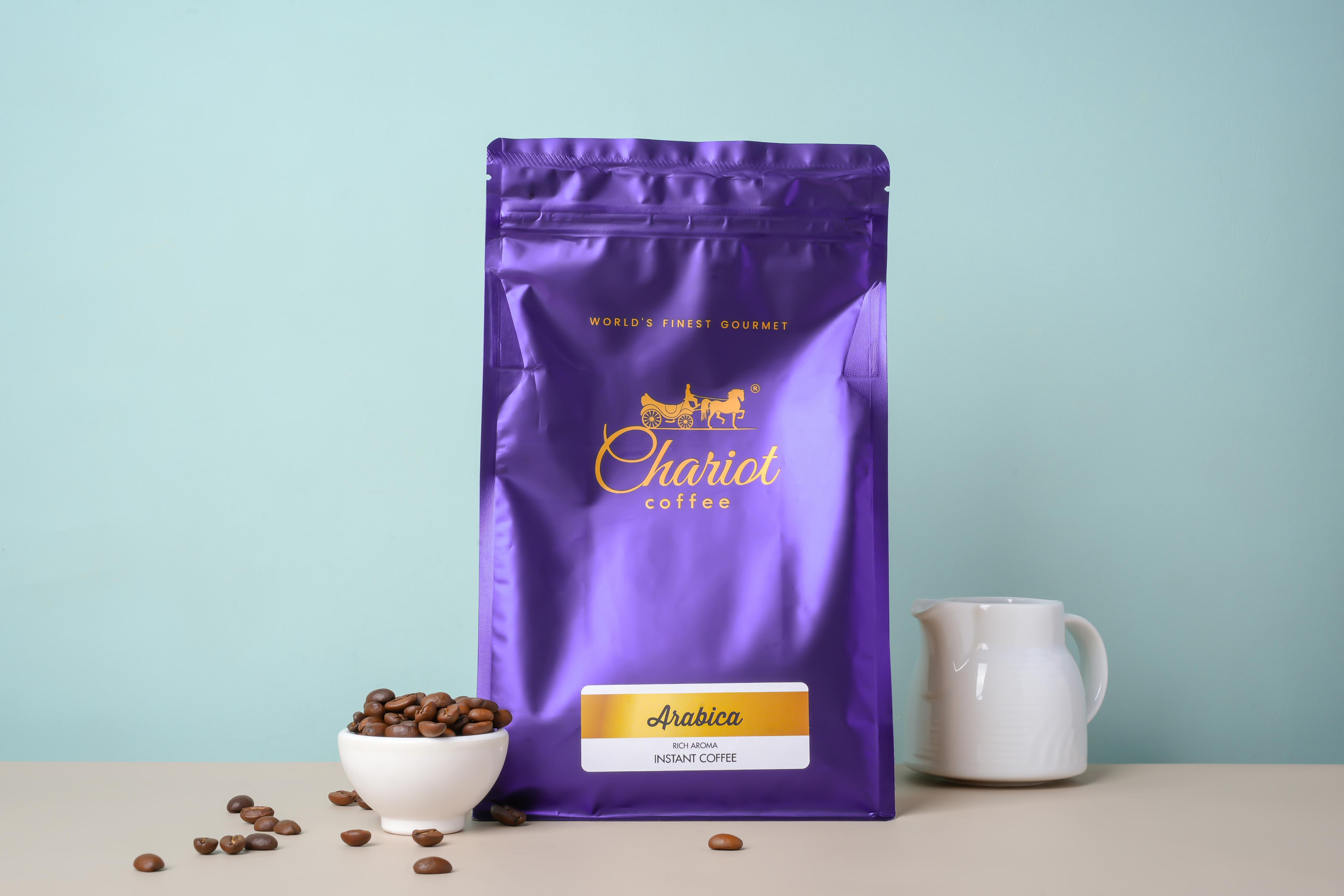 Chariot Arabica Rich Aroma Spray Dried Instant Coffee 500g with Free Travel Coffee Black Bottle 300ml