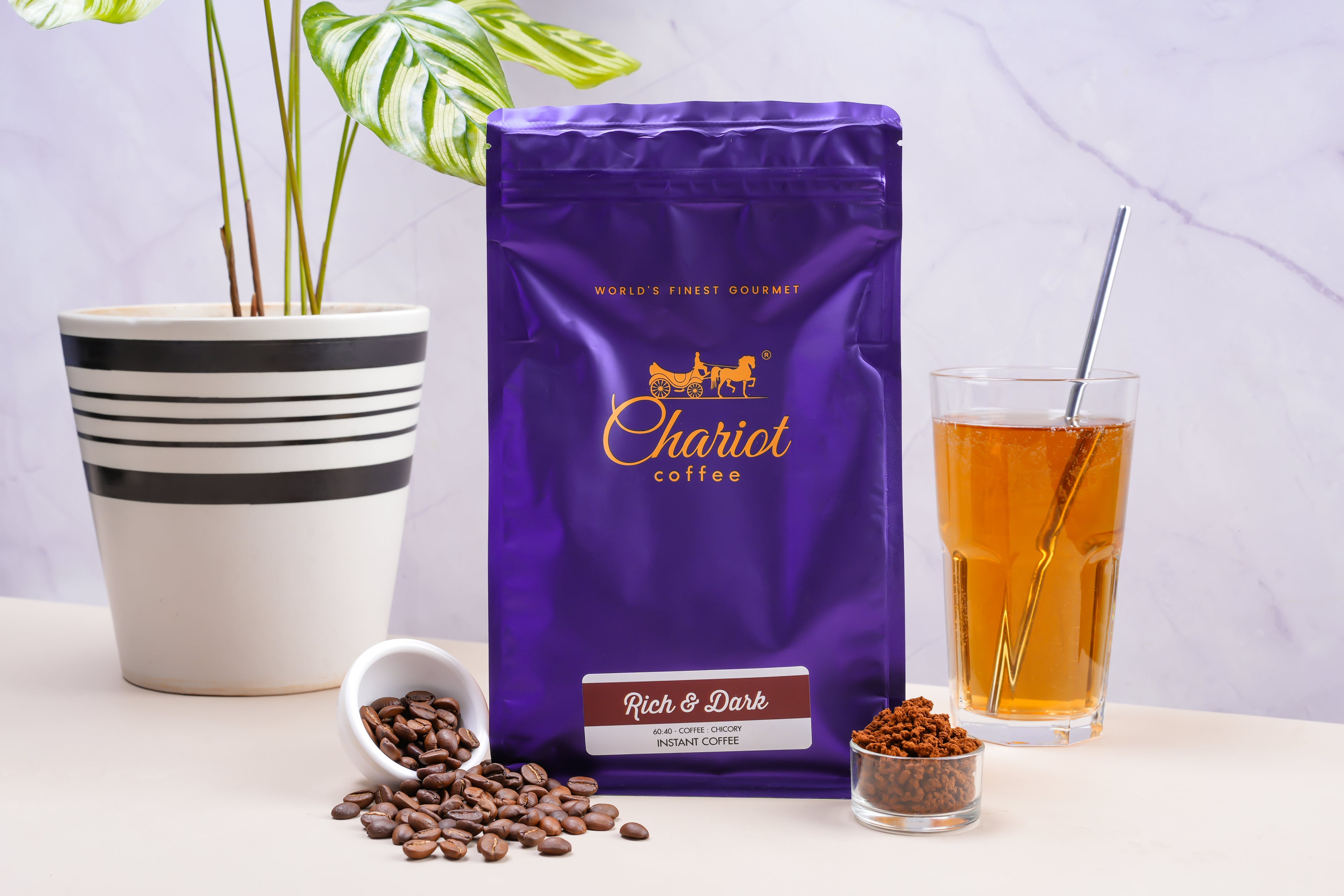 Rich And Dark Instant Coffee Pouch - Strong & Aromatic Agglomerated Coffee