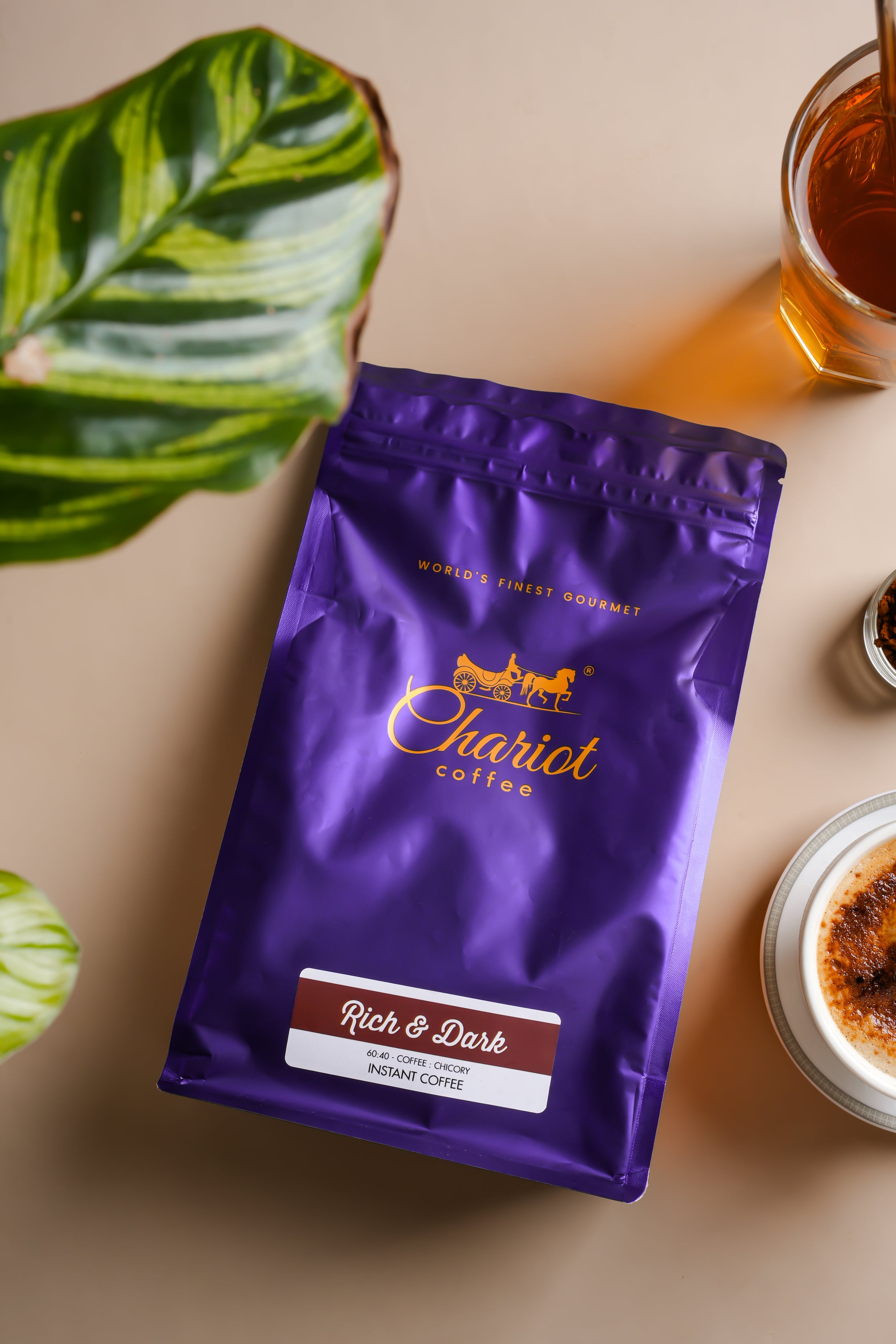 Rich And Dark Instant Coffee Pouch - Strong & Aromatic Agglomerated Coffee