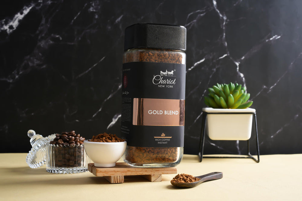 Chariot Gold Blend Rich Instant Coffee 200 g with With Free Stainless Steel Coffee Mug 400ml