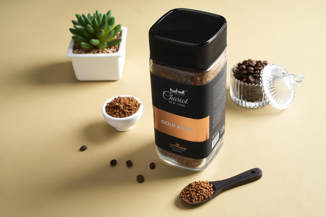 Chariot Gold Blend Rich Instant Coffee 200 g with With Free Stainless Steel Coffee Mug 400ml