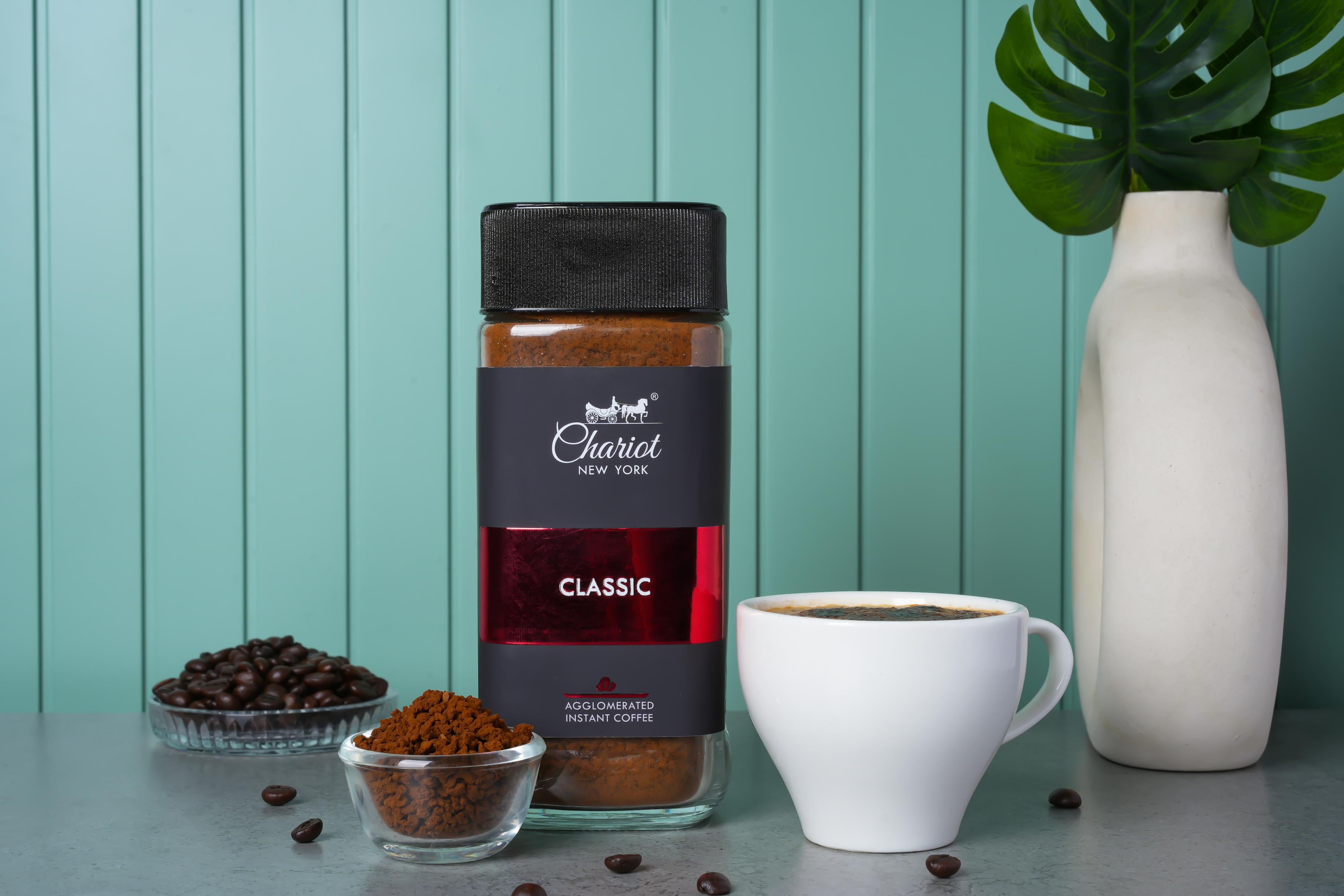 Chariot Classic Instant Coffee Agglomerated 200 gm With Free Stainless Steel Coffee Mug 400ml