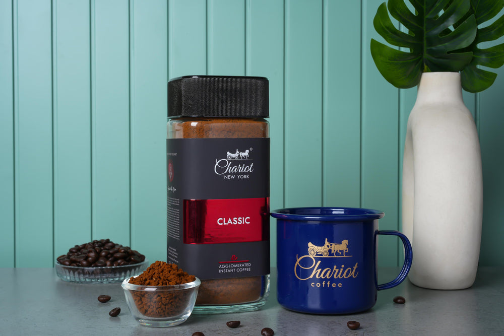 Chariot Classic Instant Coffee Agglomerated 200 gm With Free Stainless Steel Coffee Mug 400ml