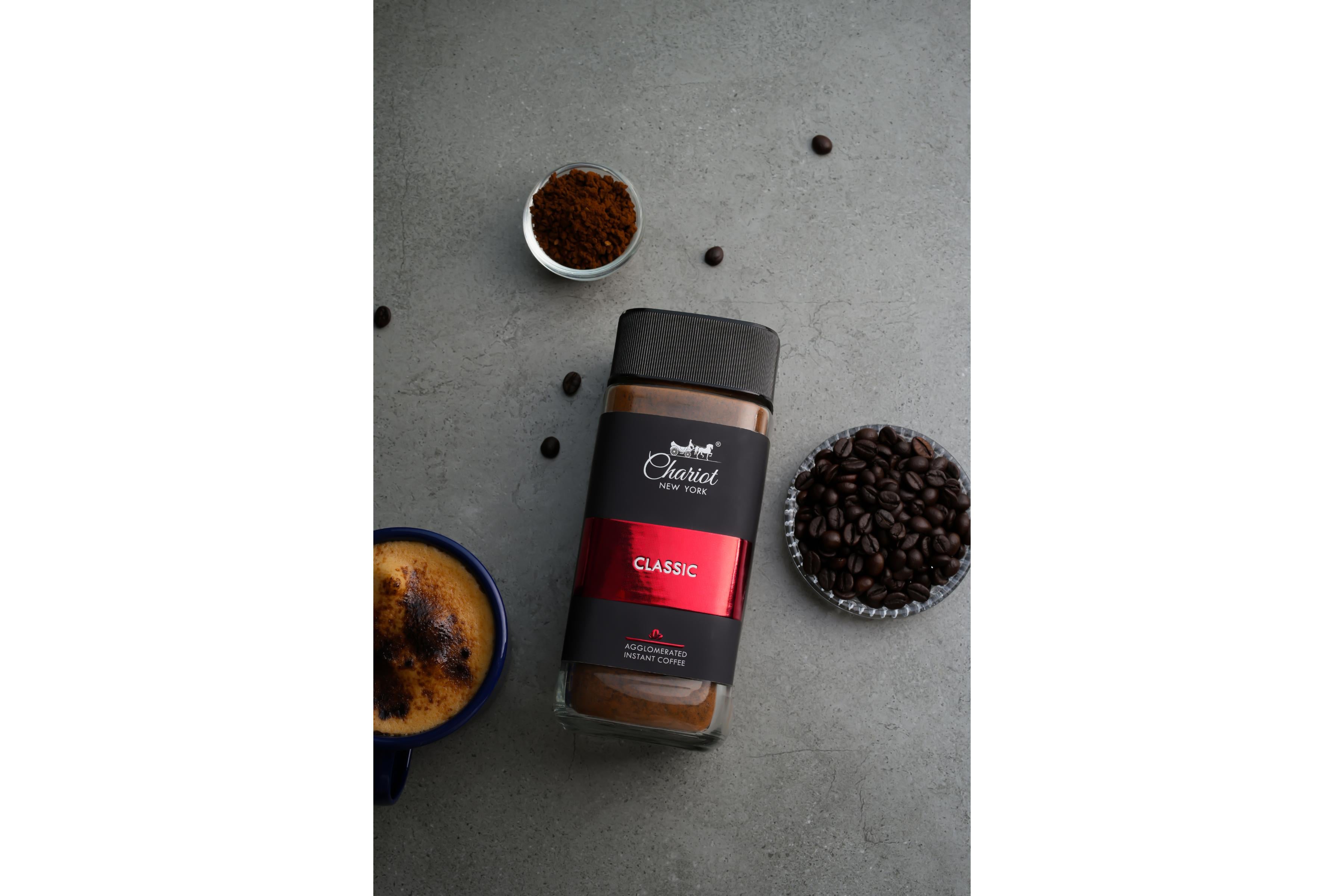 Chariot Classic Instant Coffee Agglomerated 200 gm With Free Stainless Steel Coffee Mug 400ml