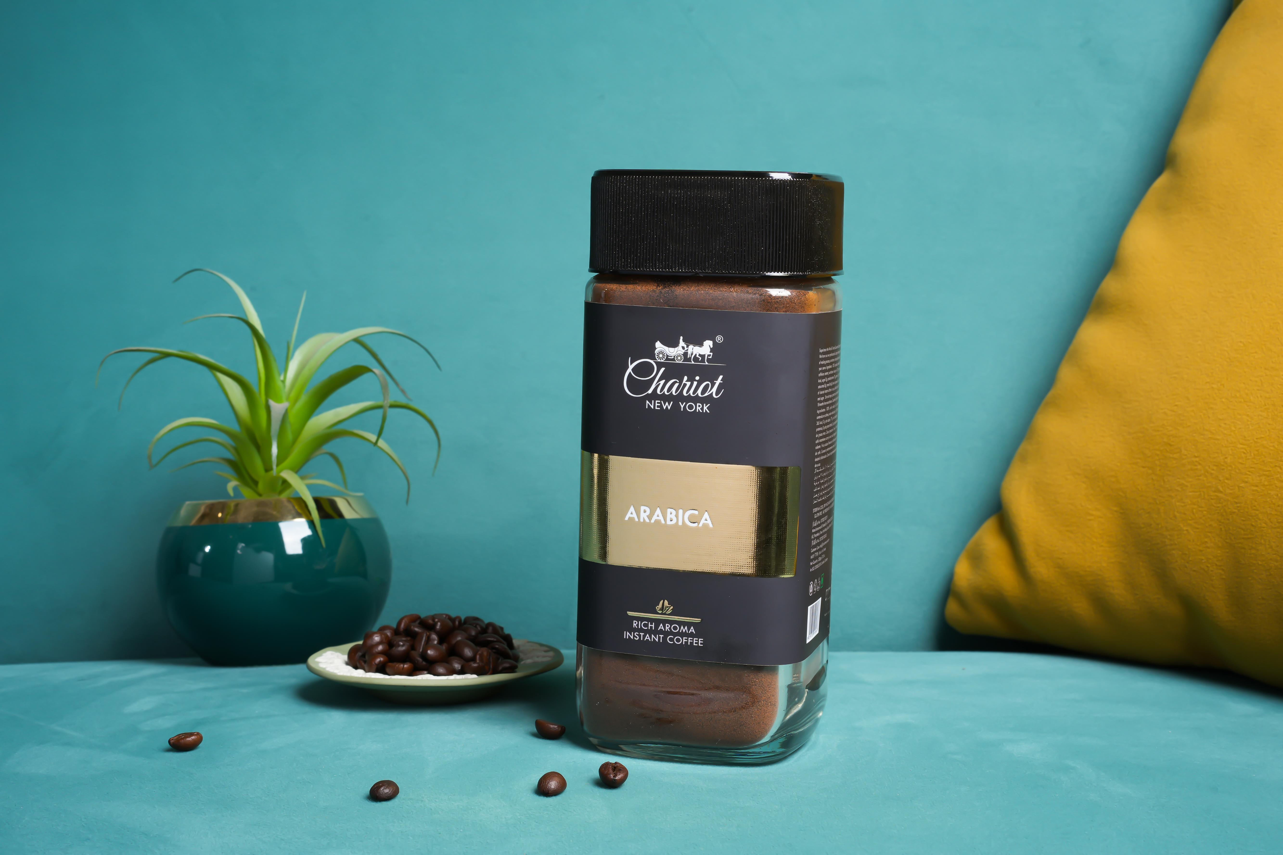 Chariot Arabica Rich Aroma Spray Dried Instant Coffee 200g with Free Stainless Steel Coffee Mug 400ml