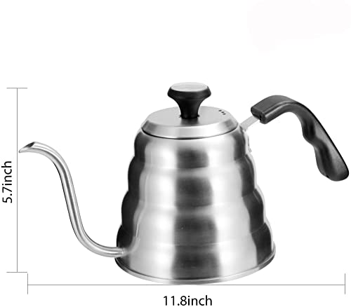 
                  
                    Supvox® Pour Over Gooseneck Kettle for Coffee,Tea with Thermometer Premium,3 Layer Stainless Steel,Bottom Coffee Maker,Tea Pot Update
                  
                