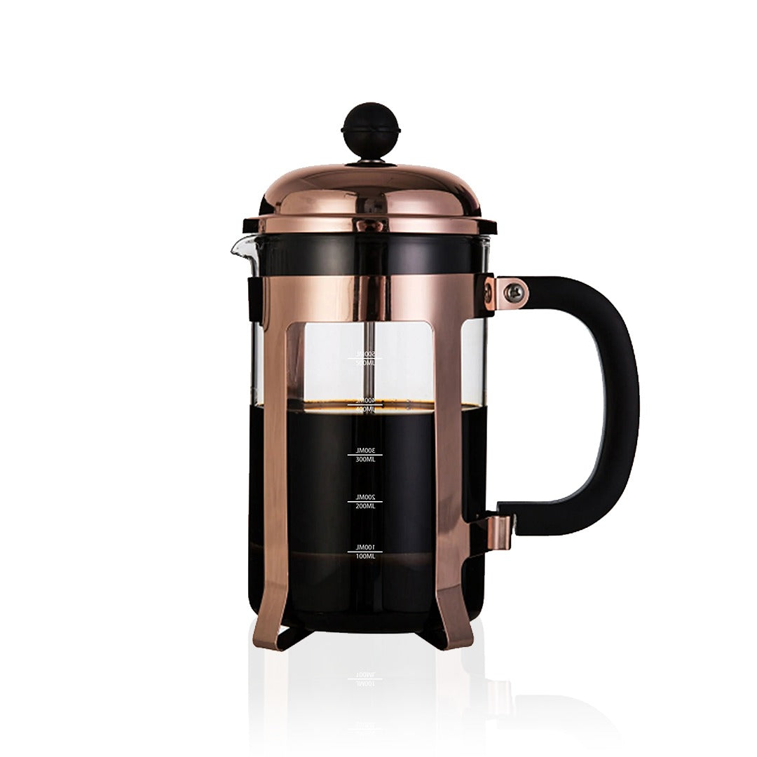 Chariot New York Premium French Press Coffee Maker – Classic Design, Durable Glass & Stainless Steel, Smooth & Full-Bodied Brew