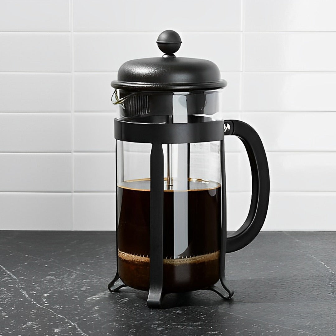 Chariot New York Premium French Press Coffee Maker – Classic Design, Durable Glass & Stainless Steel, Smooth & Full-Bodied Brew
